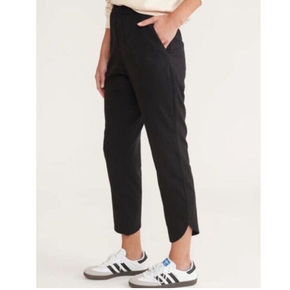 Marine Layer Alison Black Tulip Hem Pull On Ankle Pant